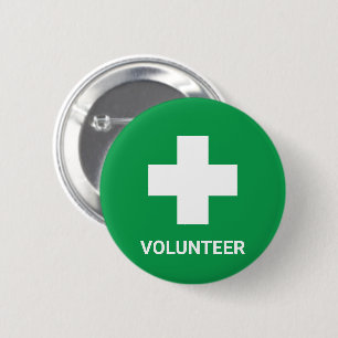 Volunteer & First Aid, Cross, Ambulance, Doctor 6 Cm Round Badge