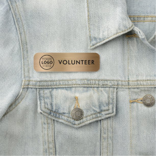 Volunteer Gold Metallic Finish Business Logo Name Tag