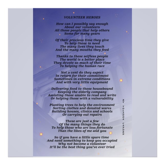 Volunteer Heroes Photo Enlargement Print (Front)