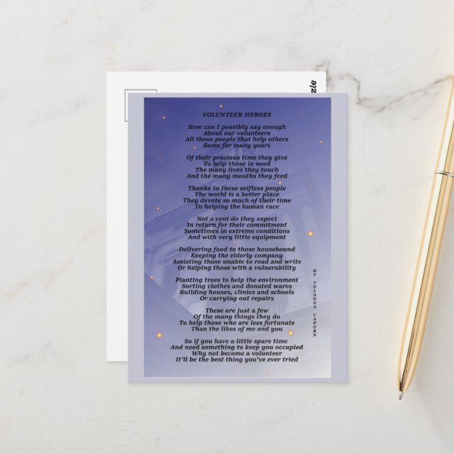 Volunteer Heroes Postcard  (Front/Back In Situ)