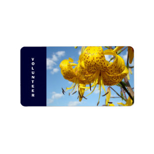Volunteer Label stickers Volunteering ID tags Blue