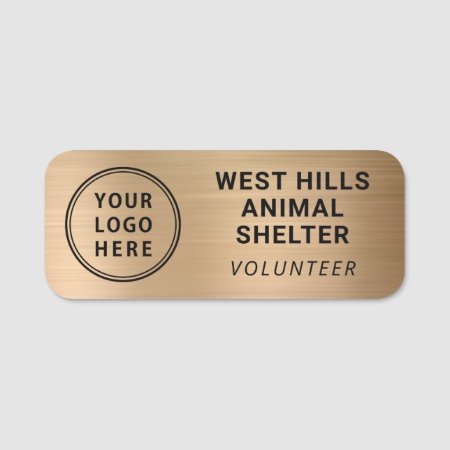 Volunteer Logo Gold Name Tag (Front)