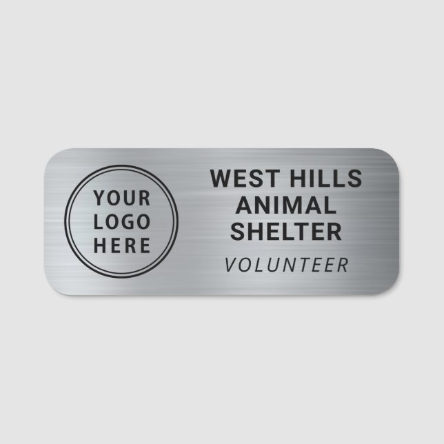 Volunteer Logo Silver Name Tag (Front)