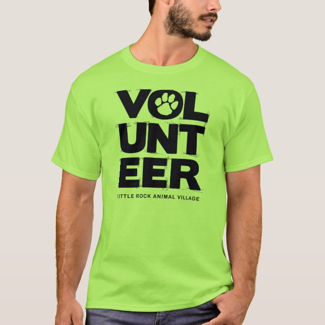 "Volunteer, LRAV" T-shirt (Lime Green) (Front)