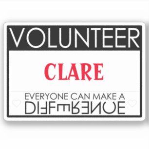 Volunteer Make a Difference Personalized Text Name
