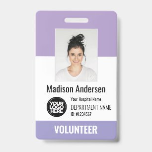 Volunteer Photo ID Badges with Clip or Lanyard