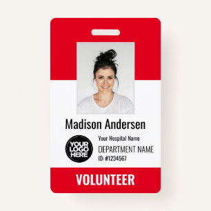 Volunteer Photo ID Badges with Clip or Lanyard
