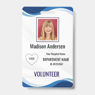 Volunteer Photo ID Badges with Clip or Lanyard