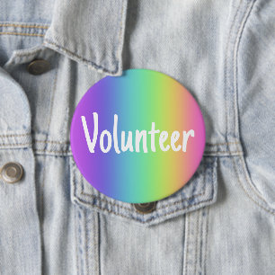 Volunteer Rainbow Button