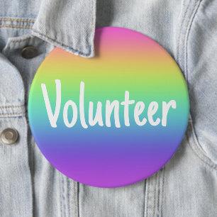 Volunteer Rainbow Button