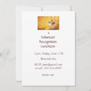 Volunteer Recognition Luncheon Invite & Wren Bird