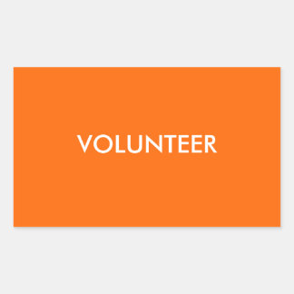 VOLUNTEER RECTANGULAR STICKER