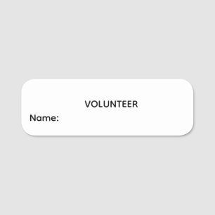 Volunteer Reusable Dry Erase Name Tag