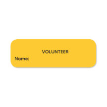 Volunteer Reusable Dry Erase Name Tag