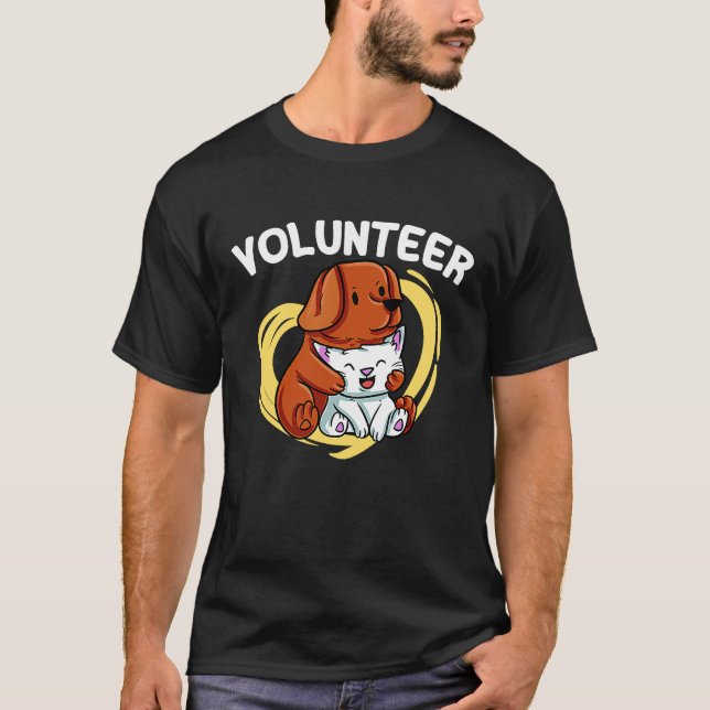 Volunteer shelter animal rescue Volunteer helper r T-Shirt (Front)