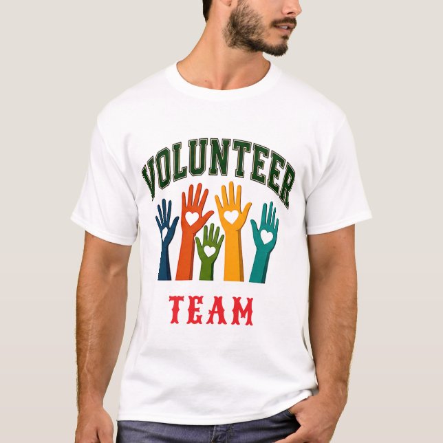❤️ Volunteer Team Staff Typography 👕 T-Shirt (Front)