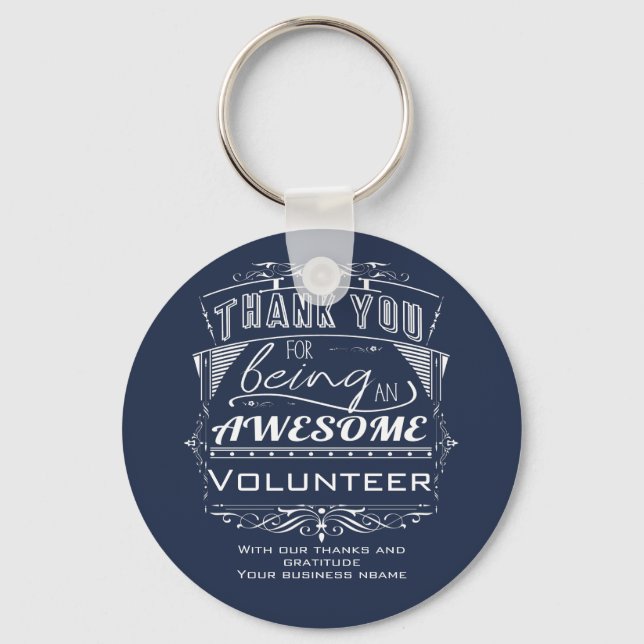 Volunteer Thank You Appreciation Key Ring (Front)