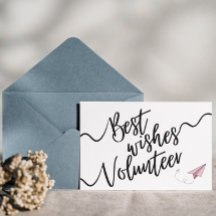 Volunteer Thank You Cards Best Wishes on Journey