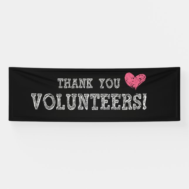 Volunteer Thank You Faux Chalkboard Party Banner (Horizontal)