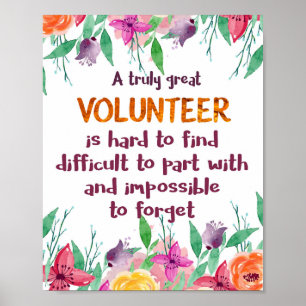 Volunteer Thank you Volunteer appreciation gift Poster