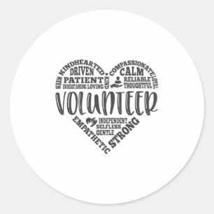 Volunteer, volunteer worker, charity classic round sticker