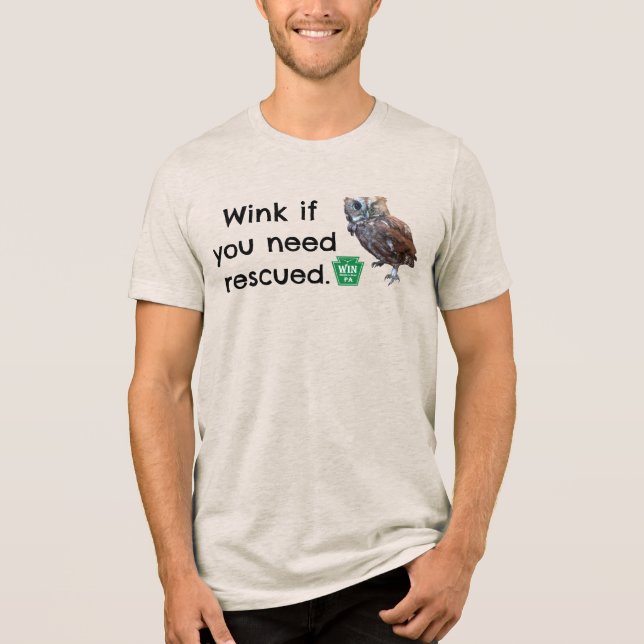 Volunteer WIN 😉 shirt, # on back Tri-Blend Shirt (Front)
