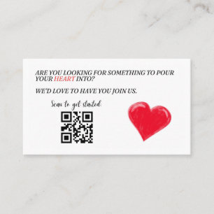 Volunteer With Us QR Code Business Cards