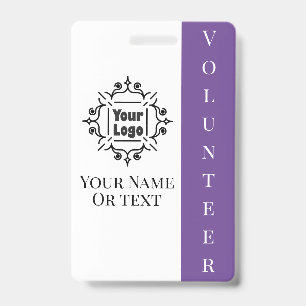 Volunteer Worker Purple Employee ID with Logo Badge