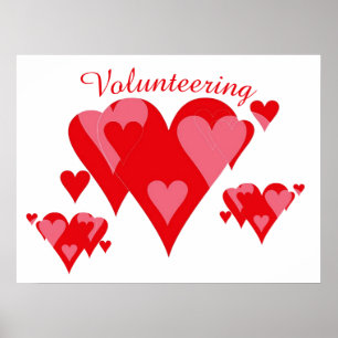 Volunteering Hearts by Janz Poster