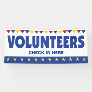 Volunteers banner for event check-in