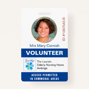 Volunteers ID Name Tag, Job Title and Logo Photo ID Badge