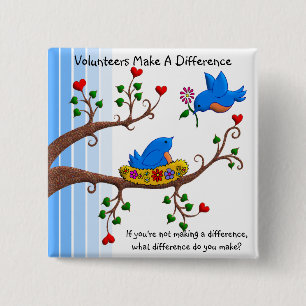 Volunteers Make A Difference 15 Cm Square Badge