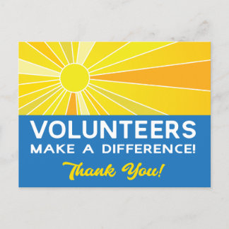 Volunteers Make a Difference Appreciation Postcard