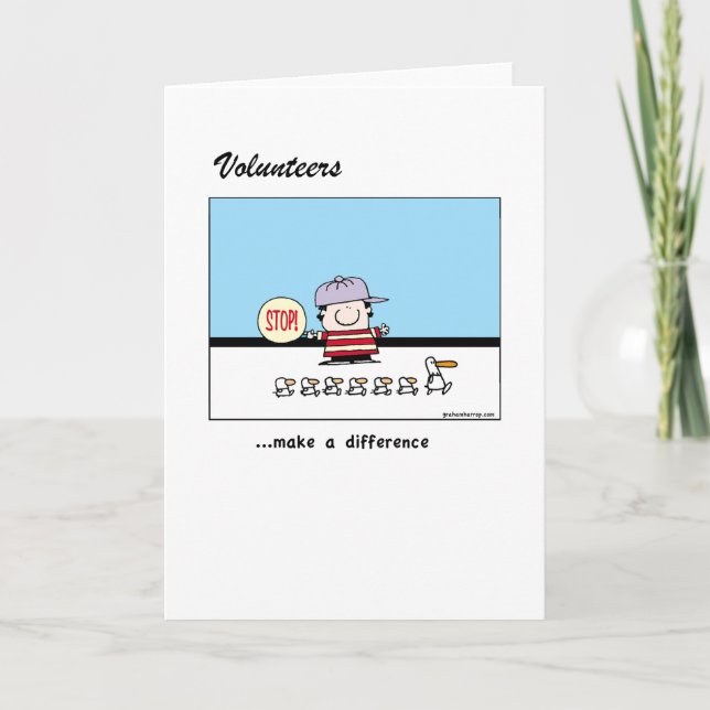 Volunteers make a difference thank you card (Front)