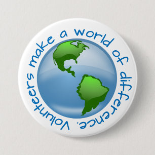Volunteers Make a World of Difference 7.5 Cm Round Badge