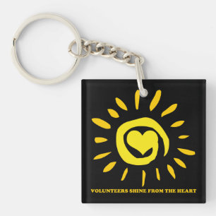 Volunteers shine from the heart light up the world key ring