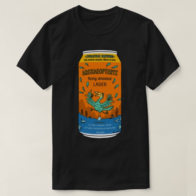 volution Brewing Archaeopteryx Flying Dinosaur Lag T-Shirt (Design Front)