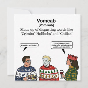 Vomcab Definition Card: Christmas Cringe Slang Holiday Card