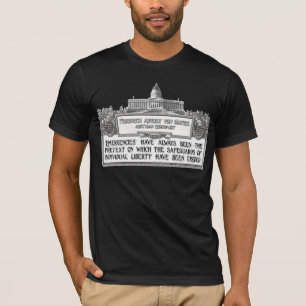 Von Hayek Quote:  Emergencies eroding Liberties T-Shirt
