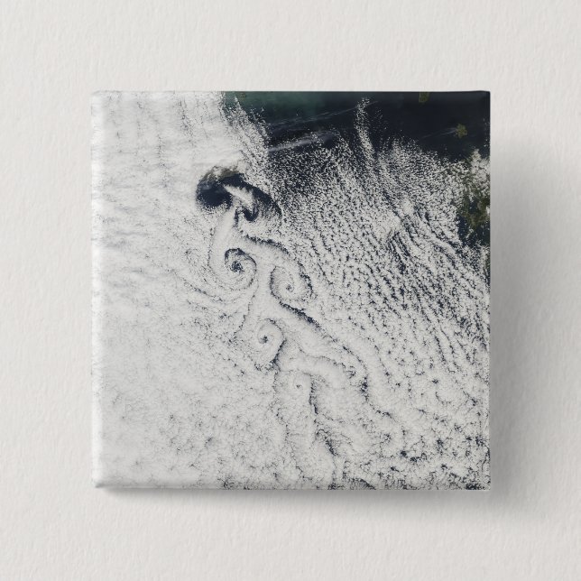 Von Karmann cloud vortices 15 Cm Square Badge (Front)