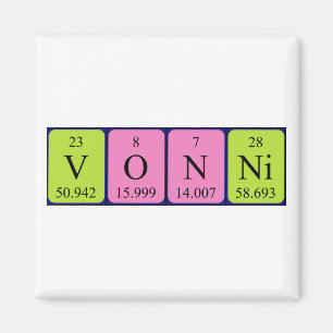Vonni periodic table name magnet