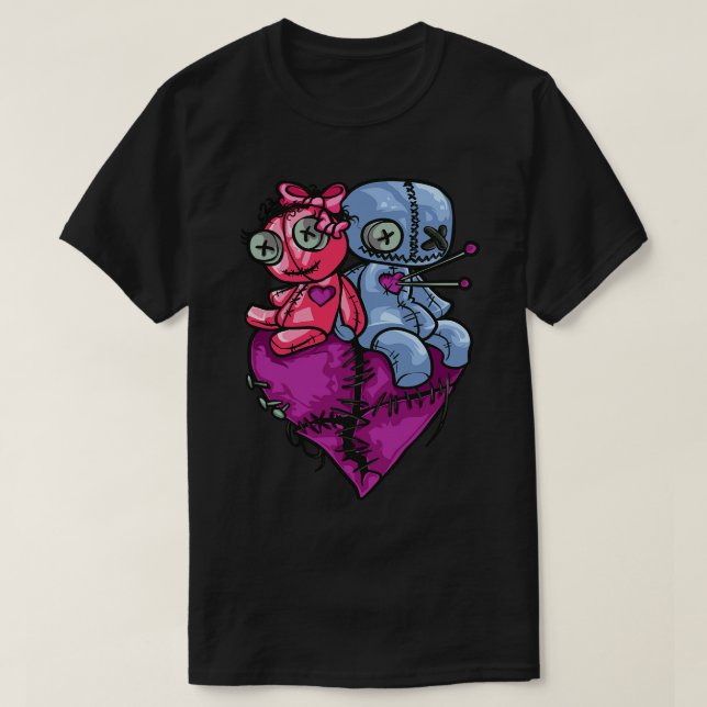 Voo Dolls Couples Halloween T-Shirt (Design Front)