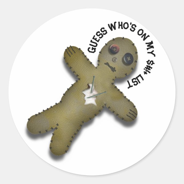 Voodoo Anti Valentine's Day  Classic Round Sticker (Front)