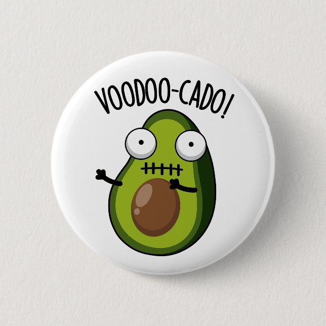 Voodoo-cado Funny Avocado Pun  6 Cm Round Badge (Front)