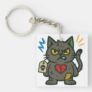 Voodoo Cat – Grumpy Charm Key Ring