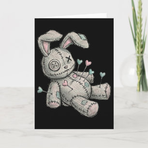 Voodoo Doll Bunny Needles Heart Heartbreak Easter Card