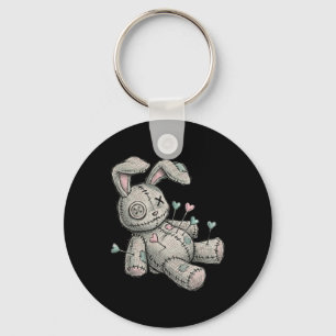 Voodoo Doll Bunny Needles Heart Heartbreak Easter Key Ring