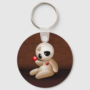 Voodoo Doll Cartoon in Love Key Ring