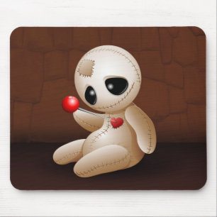 Voodoo Doll Cartoon in Love Mouse Pad