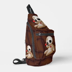 Voodoo Doll Cartoon in Love Sling Bag